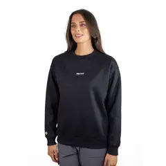 MARMOT - Polerón Mujer Mini Logo Crew Negro