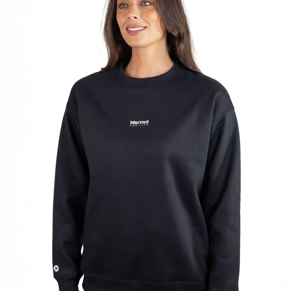 MARMOT - Polerón Mujer Marmot Mini Logo Crew Negro