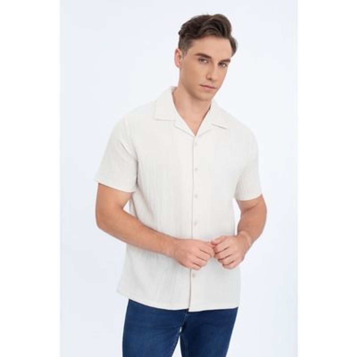 LIKE SHOP - Camisa Hombre Resort Regular Fit Verano Fashion Manga Corta 0179
