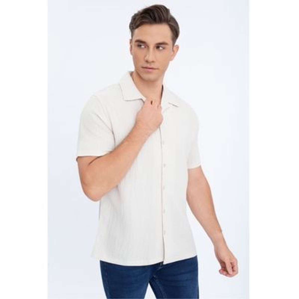 LIKE SHOP - Camisa Hombre Resort Regular Fit Verano Fashion Manga Corta 0179