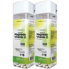 NATURAL FARM - 2 x Citrato De Magnesio + Vitamina D3 200 Caps