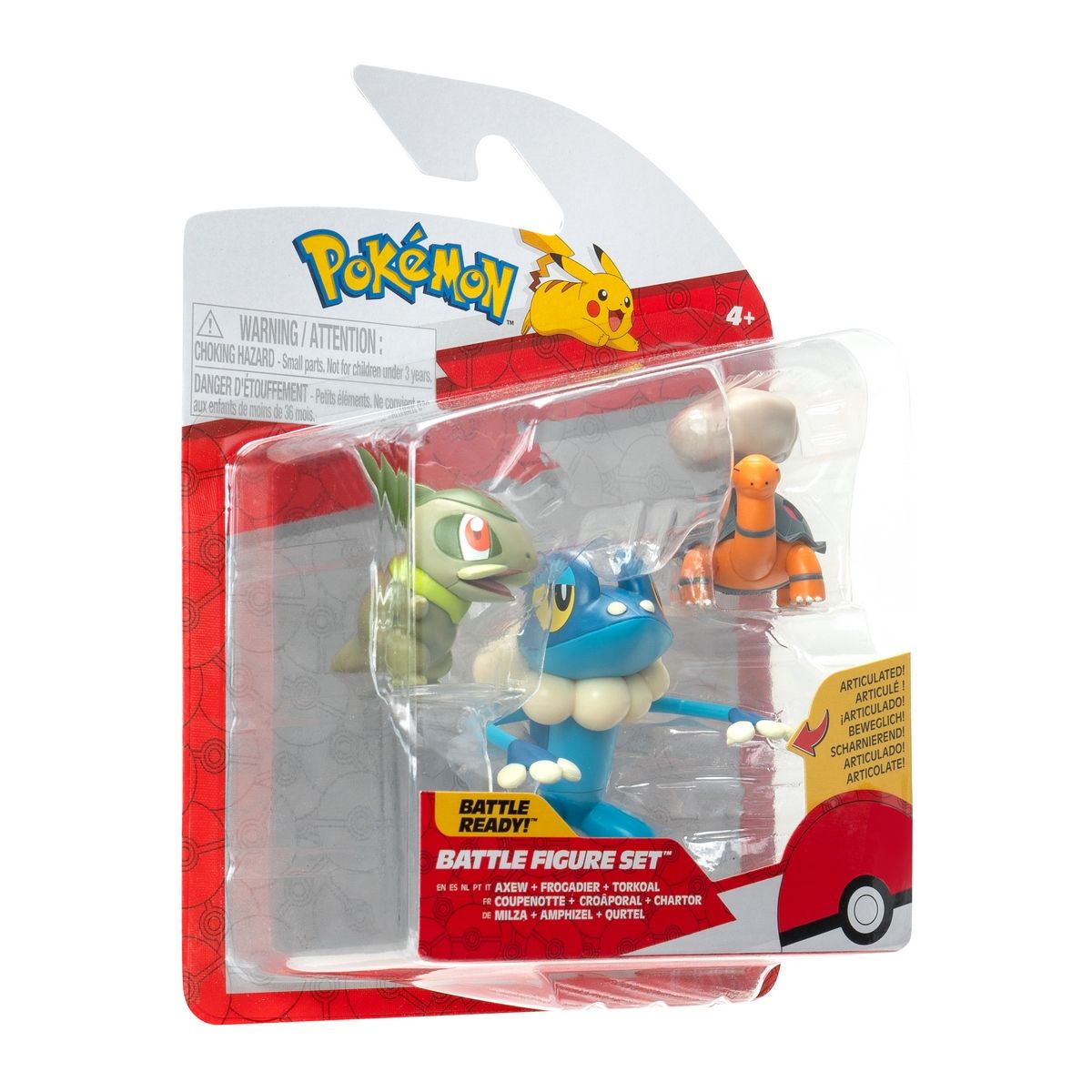 POKEMON - Pokémon Pack 3 Figuras - Axew + Frogadier + Torkoal