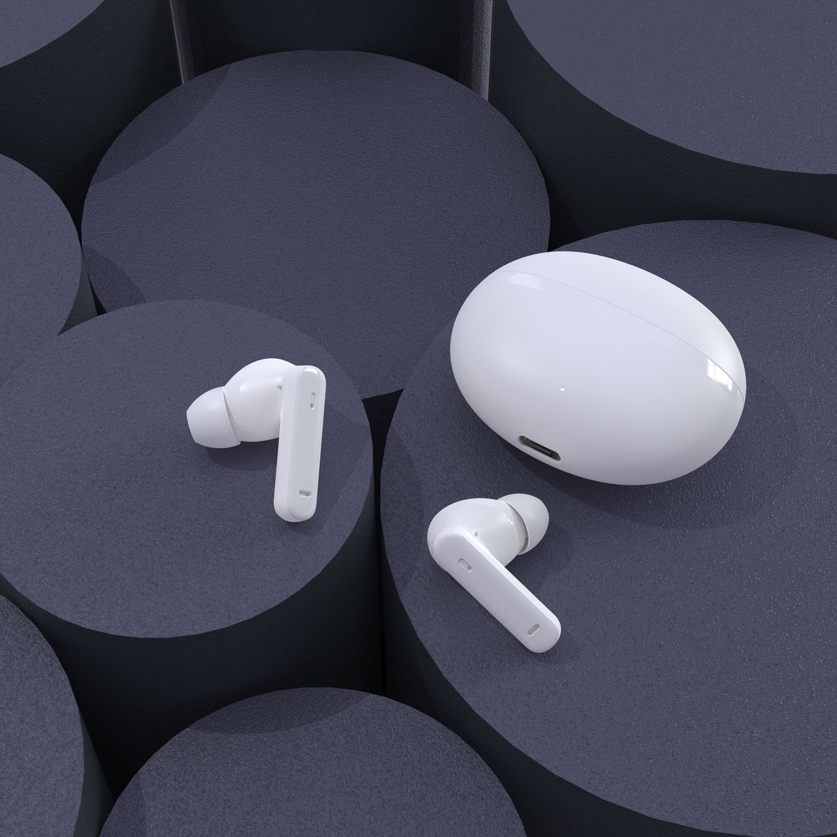 KBOD - Audífonos Dual Inalambricos Con Estuche Bt 5.3 Tws Kbod C27 Blanco