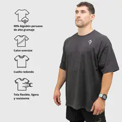 KONKO ACTIVE - Polera Oversize Manga Corta Algodón Clasica Marengo Konko Hombre