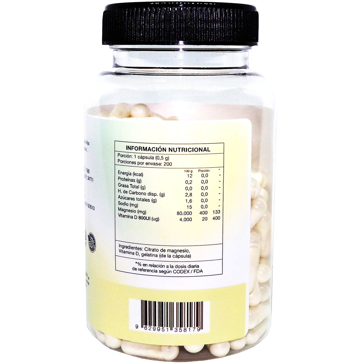 NATURAL FARM - 3 x Citrato De Magnesio + Vitamina D3 200 Caps