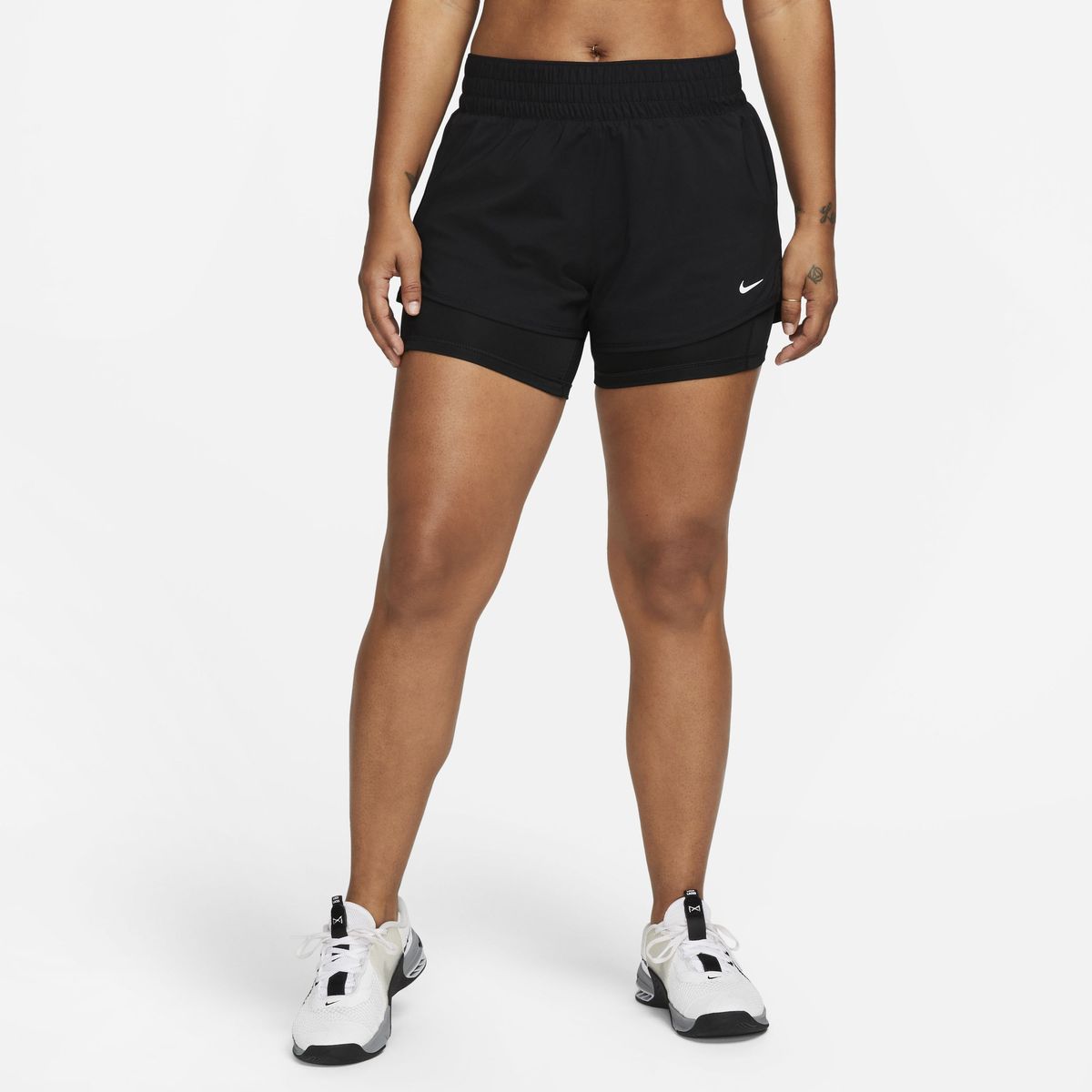 NIKE - Shorts W Nk One Df Mr 3in 2n1 Short Gym Mujer Negro
