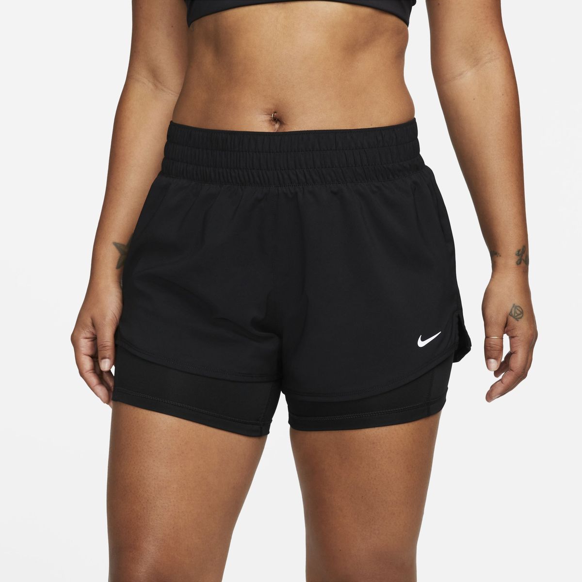 NIKE - Shorts W Nk One Df Mr 3in 2n1 Short Gym Mujer Negro