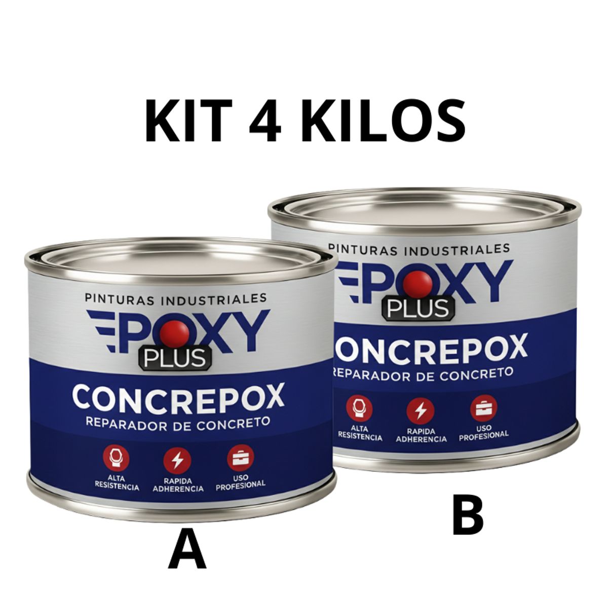 EPOXY - MASILLA EPOXICA 2K - CONCREPOX - MORTERO EPOXICO KIT 4KG