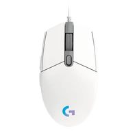 Mouse G203 RGB Lightsync, 6 botones, 8000DPI, Blanco