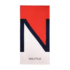 NAUTICA - Toalla de playa 100% Algodón 160x80 diseño N tricolor