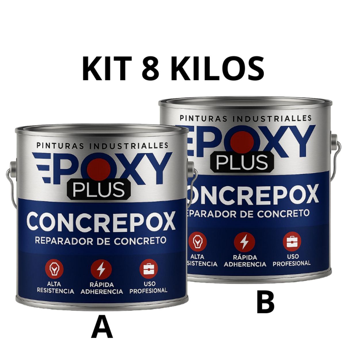 EPOXY - MASILLA EPOXICA 2K - CONCREPOX - MORTERO EPOXICO KIT 8KG