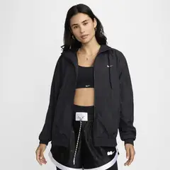 NIKE - Chaqueta W Nsw Essntl Uv Wvn Jkt Hd Negro Mujer