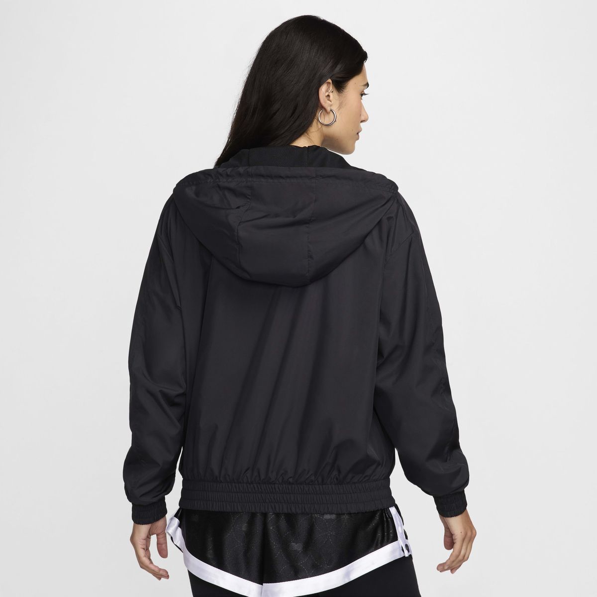 NIKE - Chaqueta W Nsw Essntl Uv Wvn Jkt Hd Negro Mujer