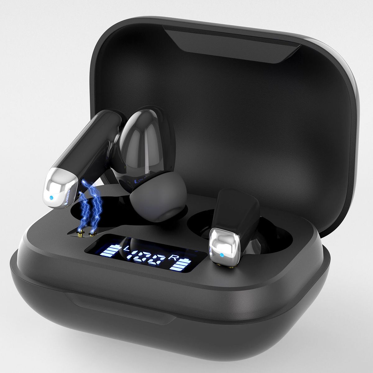 KBOD - Audífonos Bluetooth Inalámbricos 5.1 Con Estuche Kbod C8 Negro