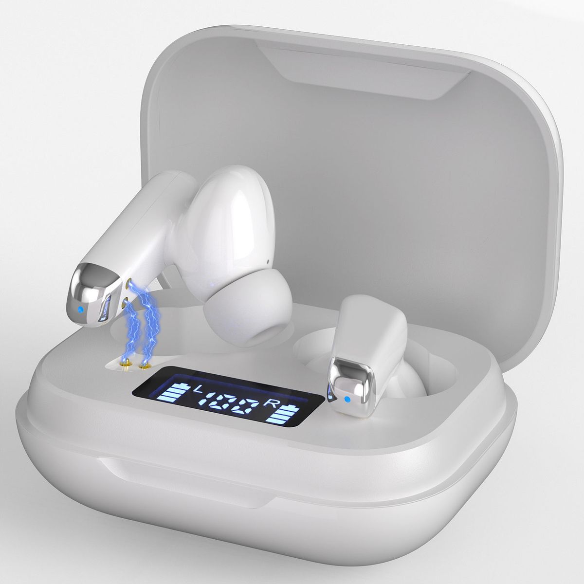 KBOD - Audífonos Bluetooth Inalámbricos 5.1 Con Estuche Kbod C8 Blanco