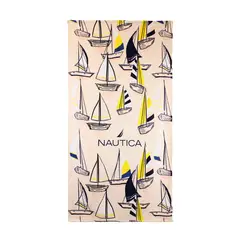 NAUTICA - Toalla de playa 100% Algodón 160x80 diseño barcos