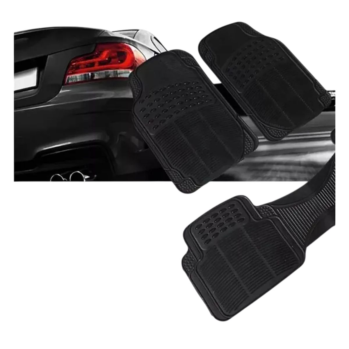 GENERICO - Alfombra Piso De Goma Auto Universal 3 Piezas