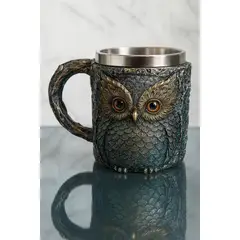 GENERICO - Tazon - Taza Termica De Acero con Diseño de Buho en 3D