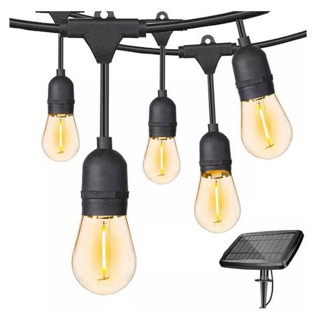 MEGABRIGHT - Guirnalda LED 65M con Panel Solar Luz Cálida