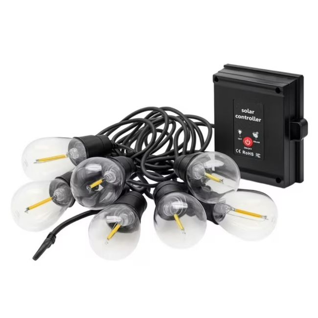 MEGABRIGHT - Guirnalda LED 65M con Panel Solar Luz Cálida