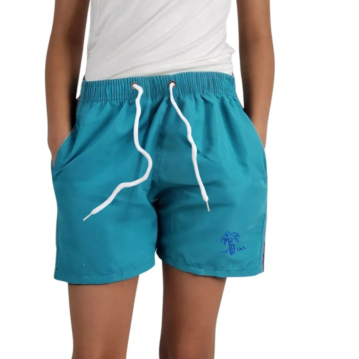 LIKE SHOP - Traje De Baño Niño Forro Malla Colores Liso palmera 9010
