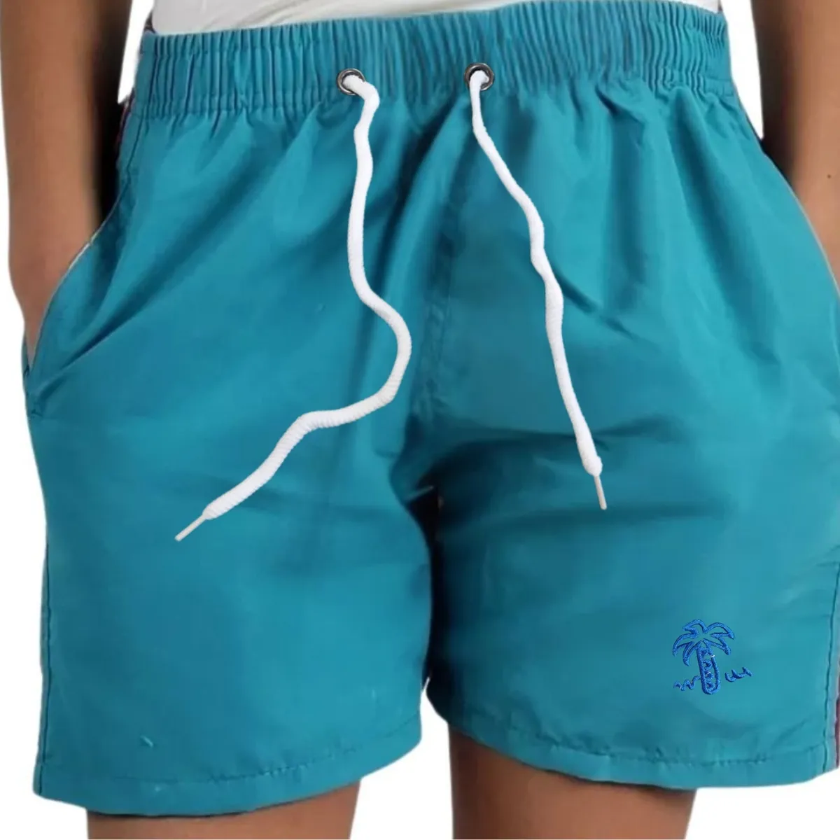 LIKE SHOP - Traje De Baño Niño Forro Malla Colores Liso palmera 9010
