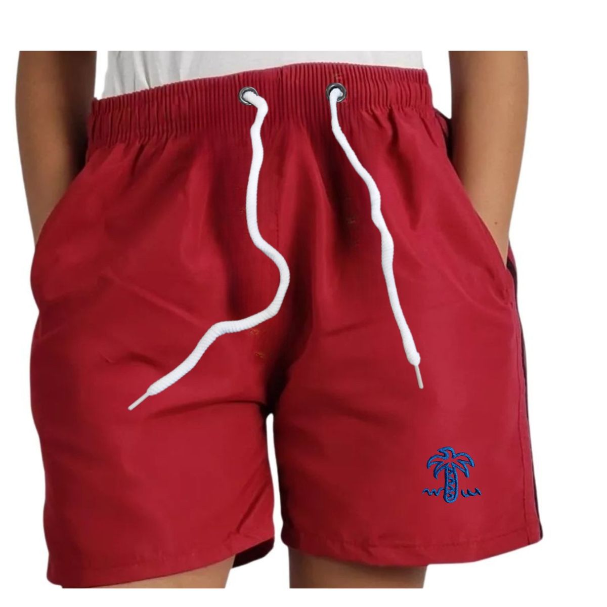 LIKE SHOP - Traje De Baño Niño Forro Malla Colores Liso palmera 9010