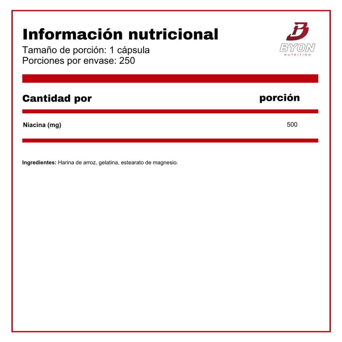 SWANSON - Niacin 500 mg 250 cápsulas