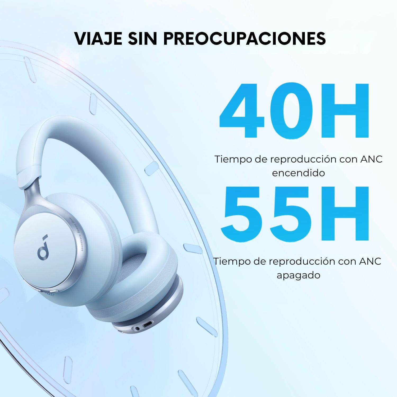 SOUNDCORE BY ANKER Audífonos Over Ear Space One NC Soundcore Azul