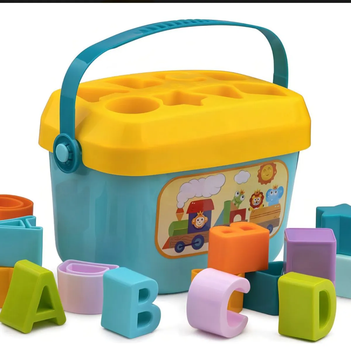 GENERICO - Balde Con 16 Figuras Educativo, Didáctico Para Bebés