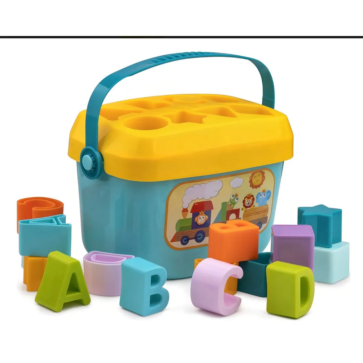 GENERICO - Balde Con 16 Figuras Educativo, Didáctico Para Bebés