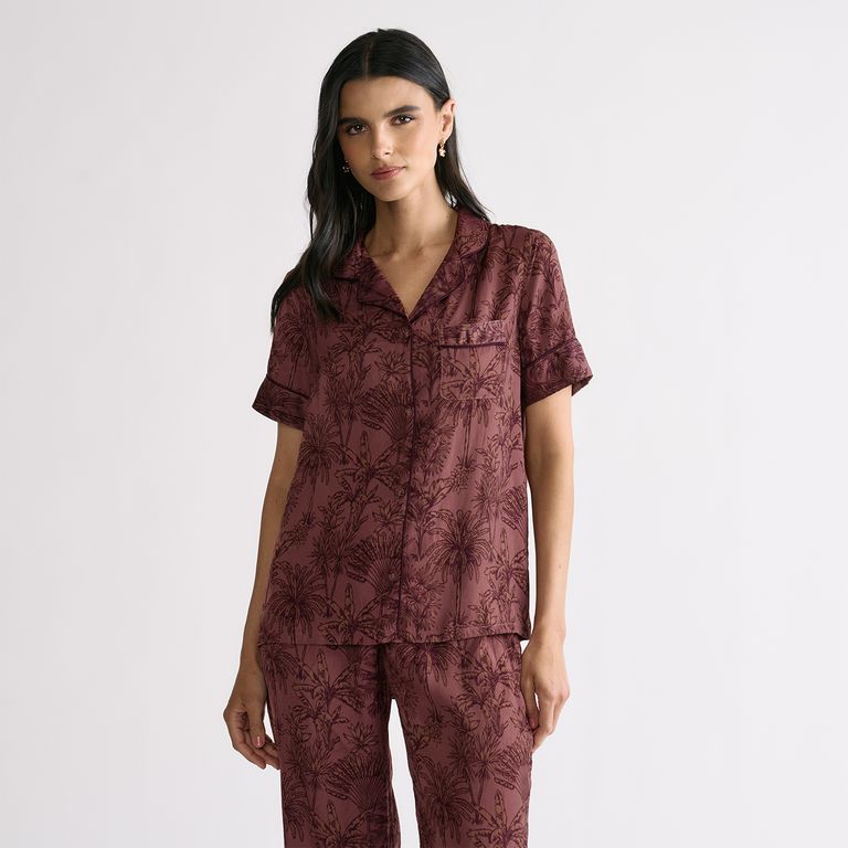 Pijama Camisero Dreamy Burdeos XS