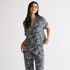 LOUNGE - Pijama Camisero Mujer Palmeras