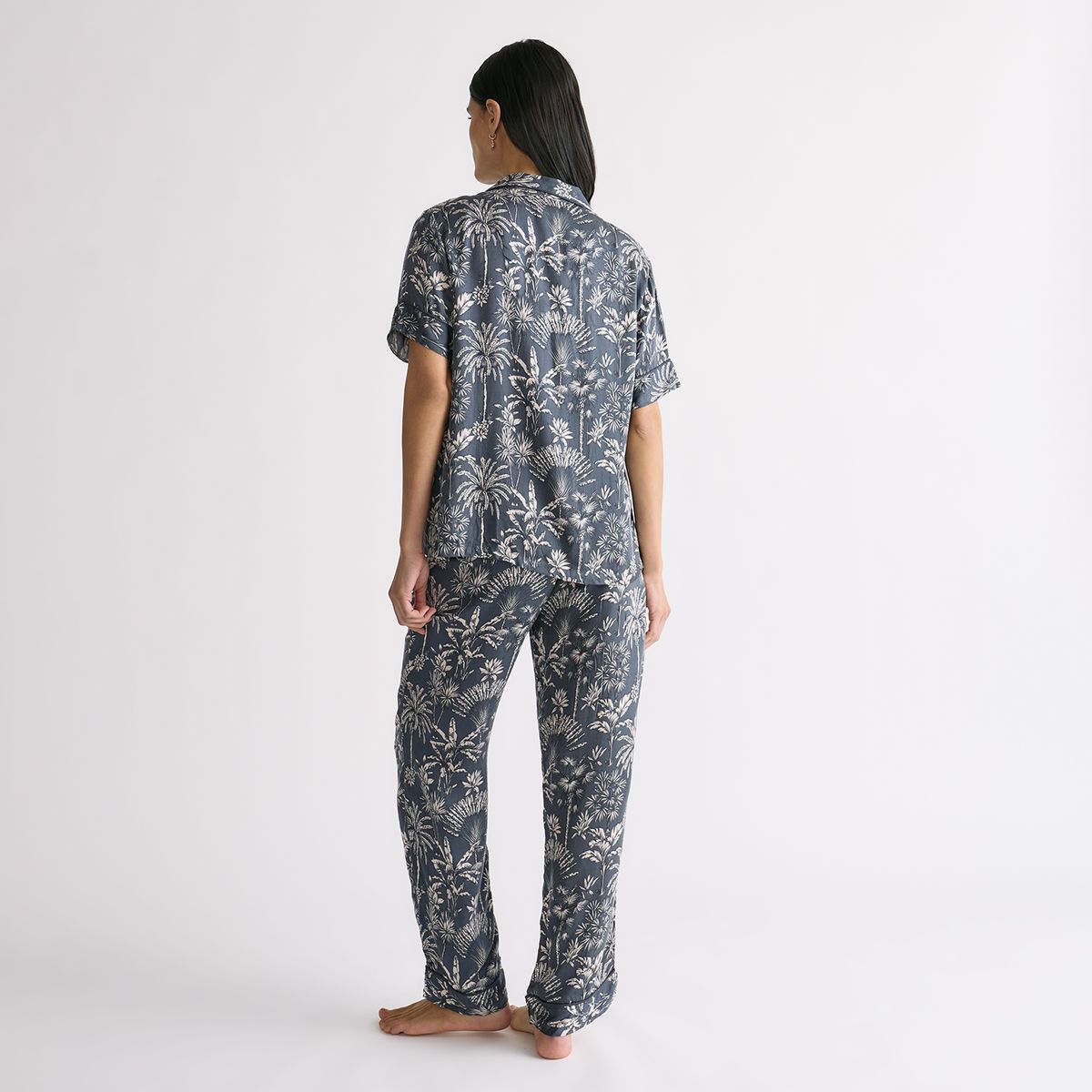 LOUNGE - Pijama Camisero Mujer Palmeras