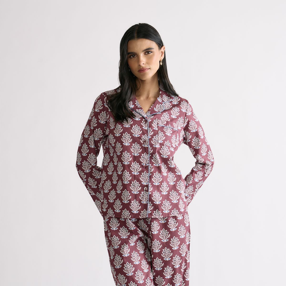 LOUNGE - Set Pijama Camisero Flores Dreamy
