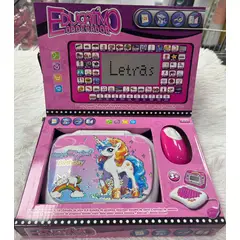 GENERICO - COMPUTADORA EDUCATIVA BILINGUE CON PANTALLA PARA NIÑAS COLOR ROSA CON DISEÑO UNICORNIO WYM