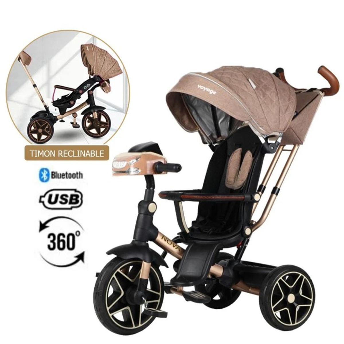 VOYAGE - Triciclo Giratorio Nova Kaki