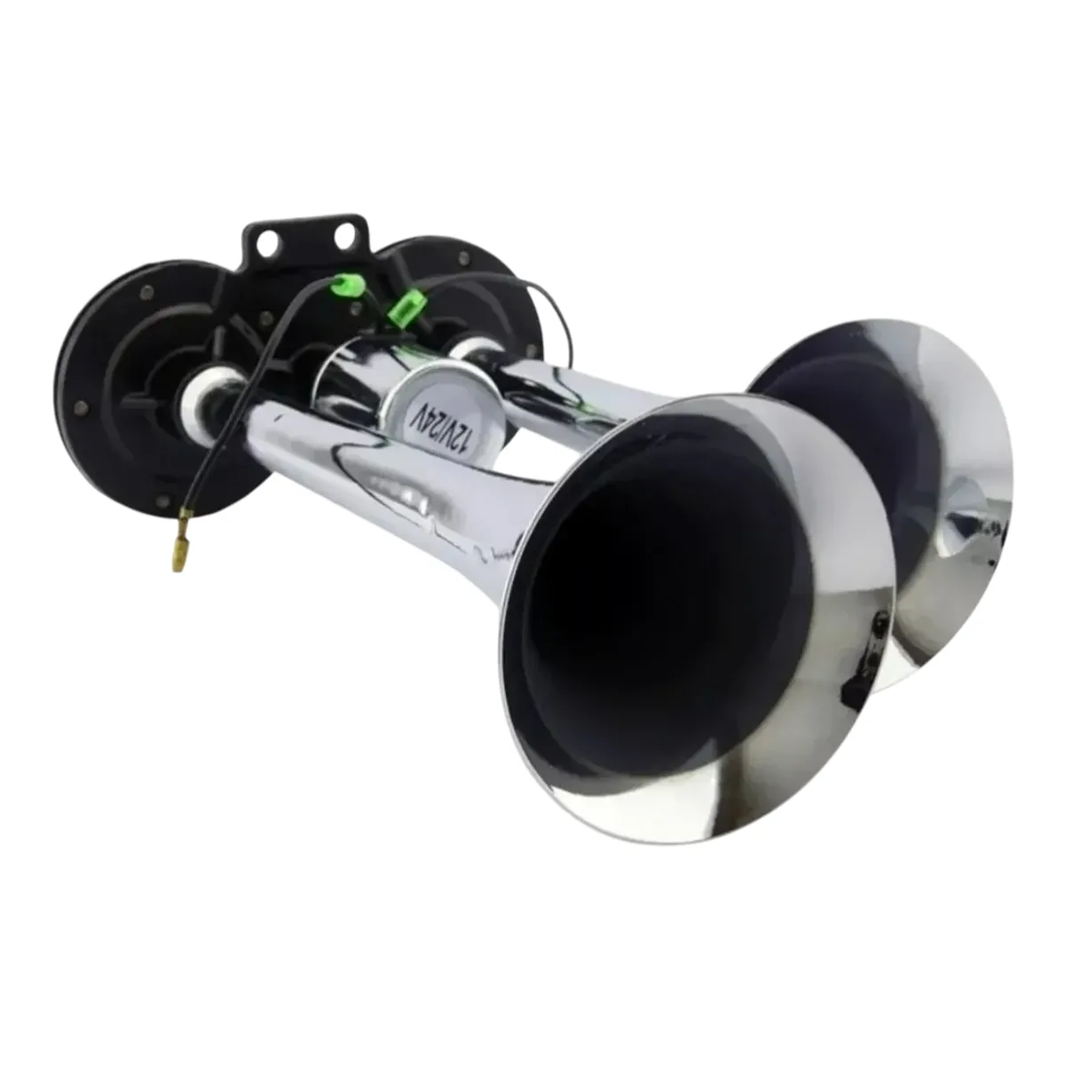 GENERICO - Bocinas Aire Doble Eléctrica 12v 24v Cromada Camión Trompeta