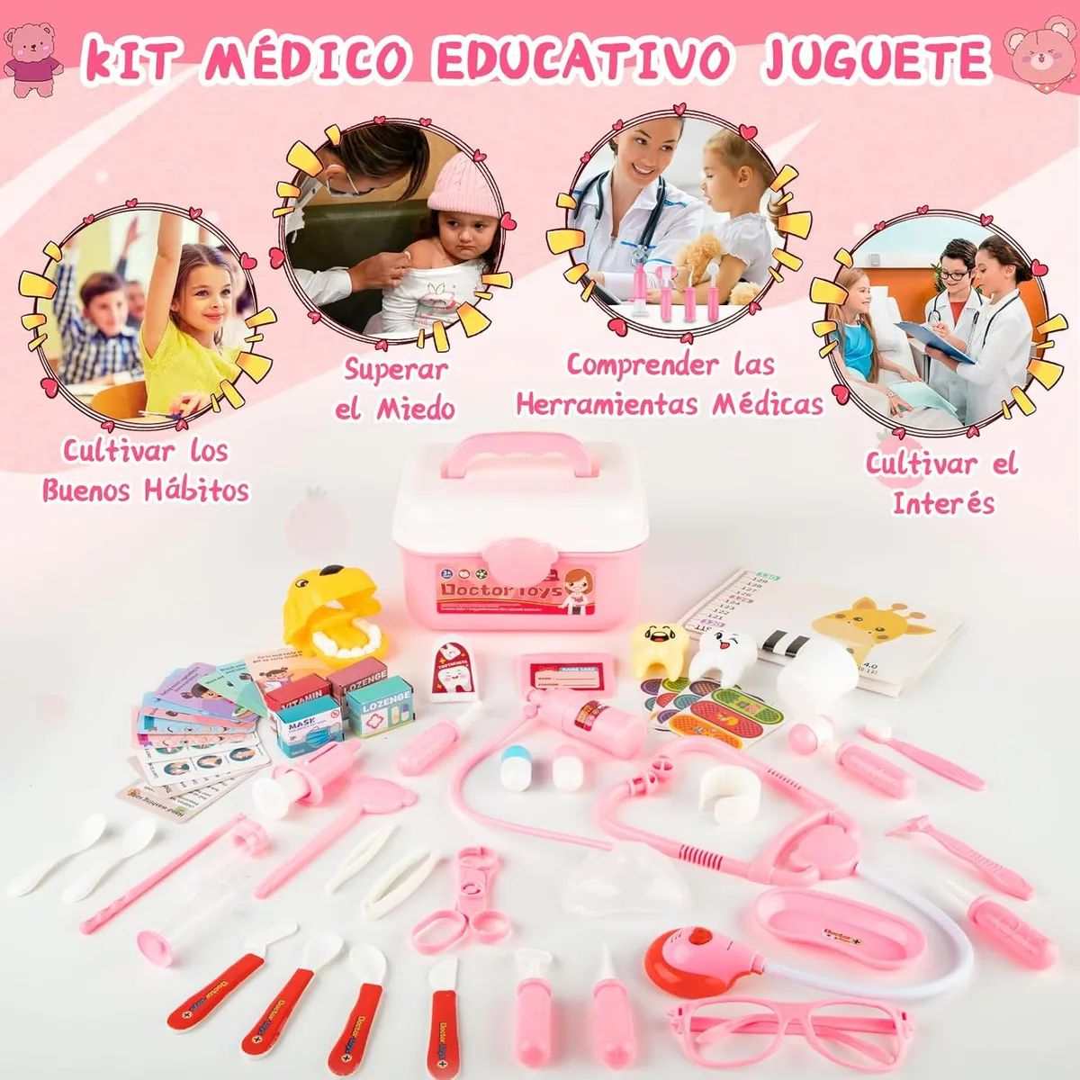 GENERICO - 60 Set Juguetes De Doctor Medicina Ambulancia Rol Para Niños