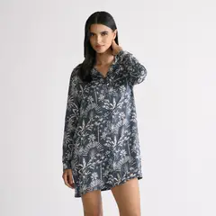 LOUNGE - Pijama Camisero Mujer Palmeras Dreamy