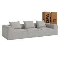 Sofa Loop 3 cuerpos - Espuma Comprimida - 270X75X97 Gris Claro G123