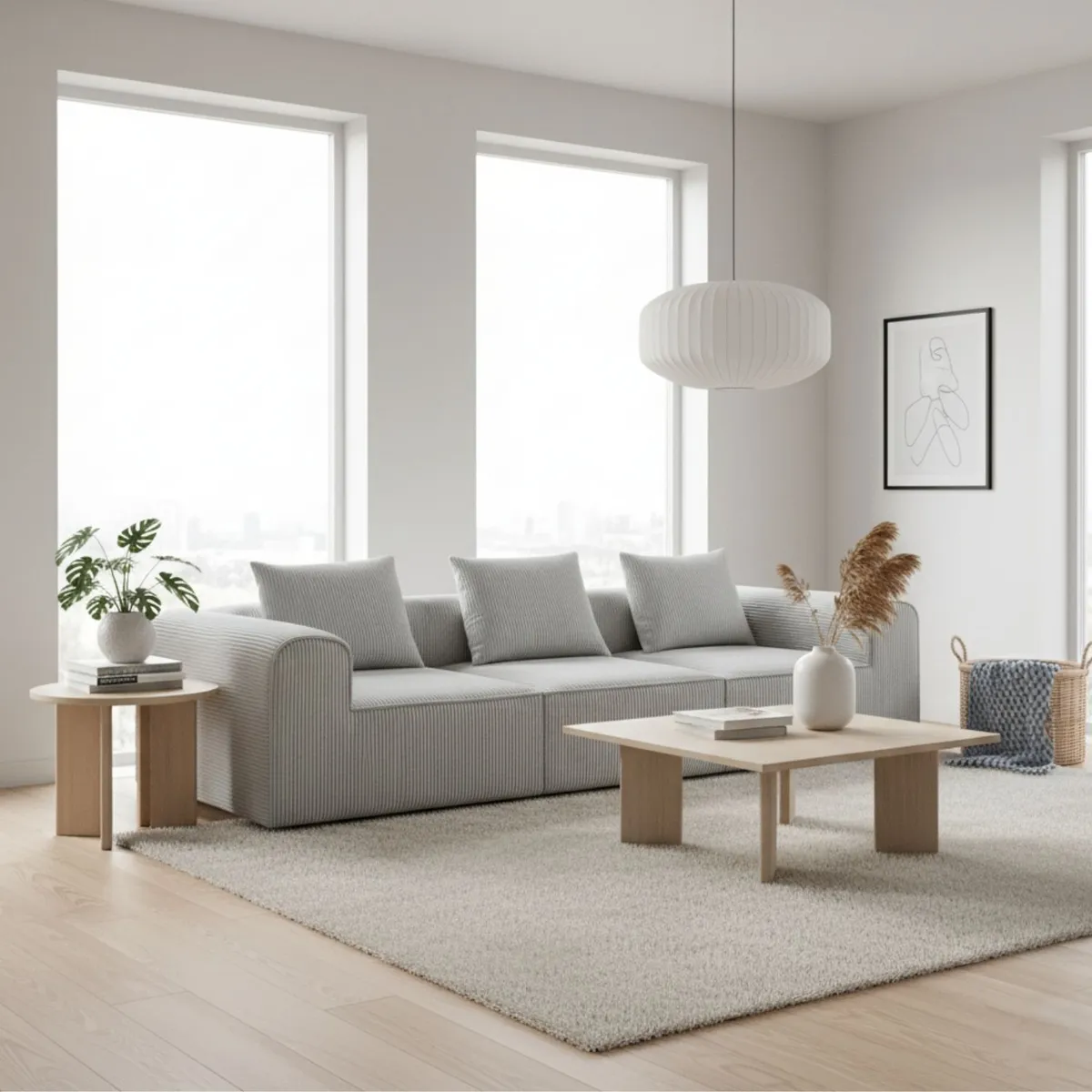 SOFA IN A BOX - Sofa Loop 3 cuerpos - Espuma Comprimida - 270X75X97 Gris Claro G123