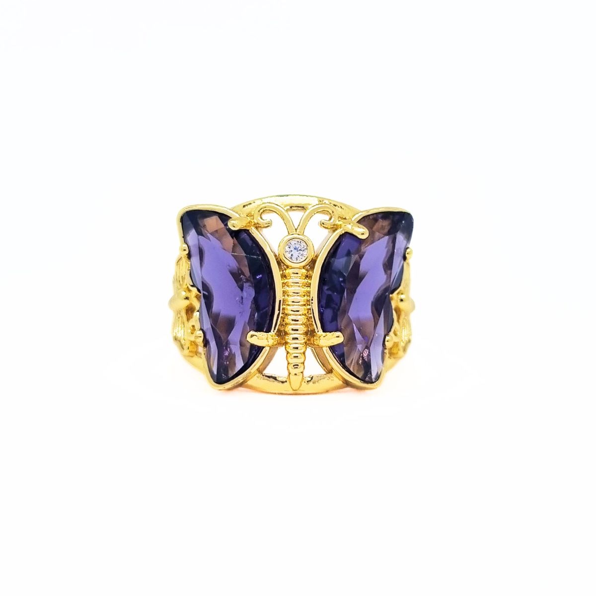JOYAS LANDEROS - Anillo Mariposa enchapado en oro de 18k