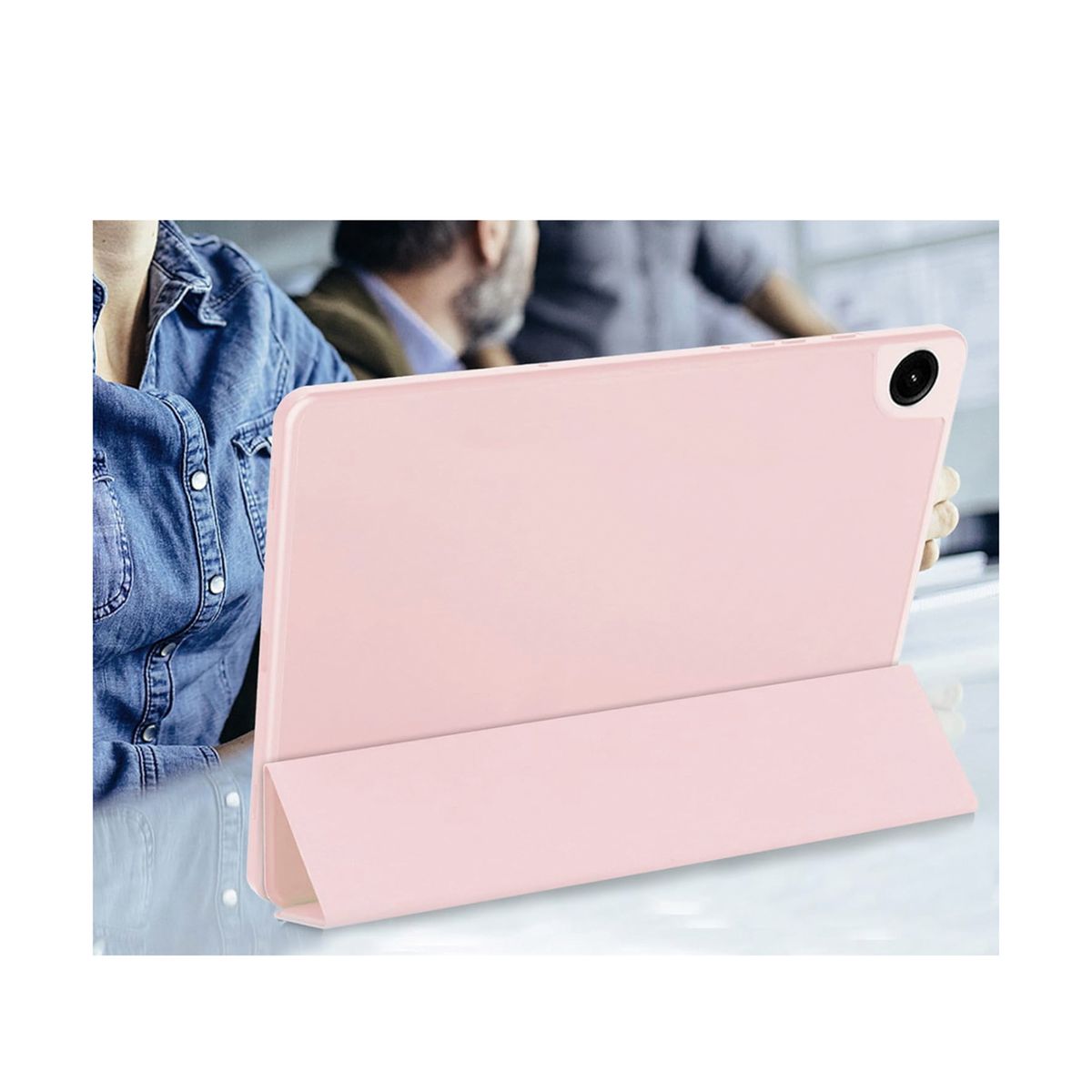 GENERICO - Funda Smart Cover Compatible Con Tablet Samsung Galaxy A11 Normal Rosado