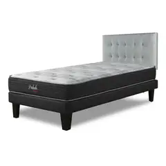 PRELUDE - Cama Europea Radiant Respaldo Urban Plata 1.5 pza