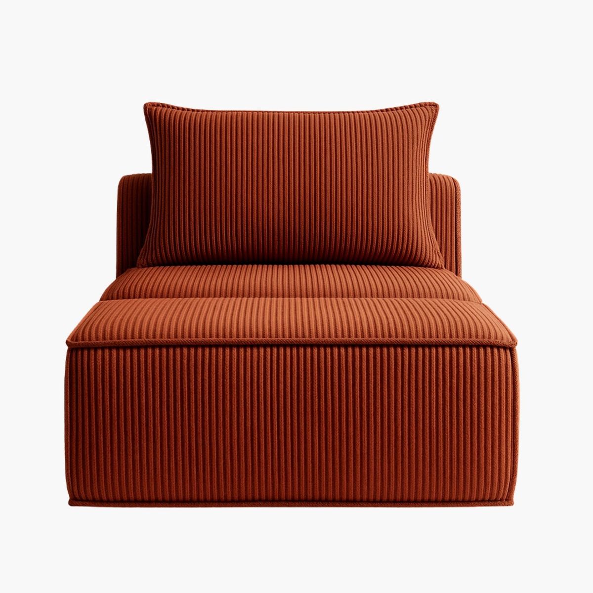 SOFA IN A BOX - Sillon Loop 1 cuerpo + Pouf - Espuma comprimida - 76X57X164 Terracota T24