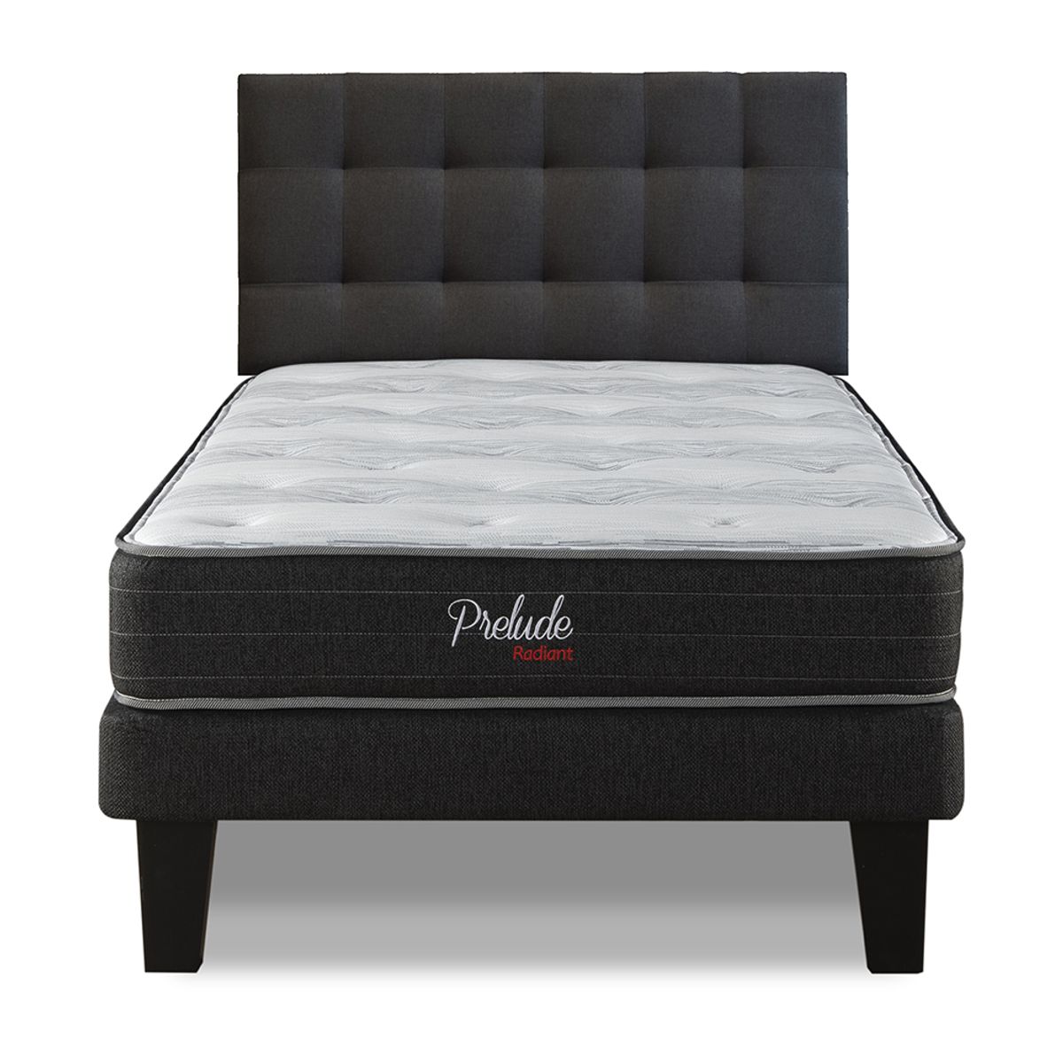 PRELUDE - Cama Europea Prelude Radiant Respaldo Urban Marengo 1.5 pza