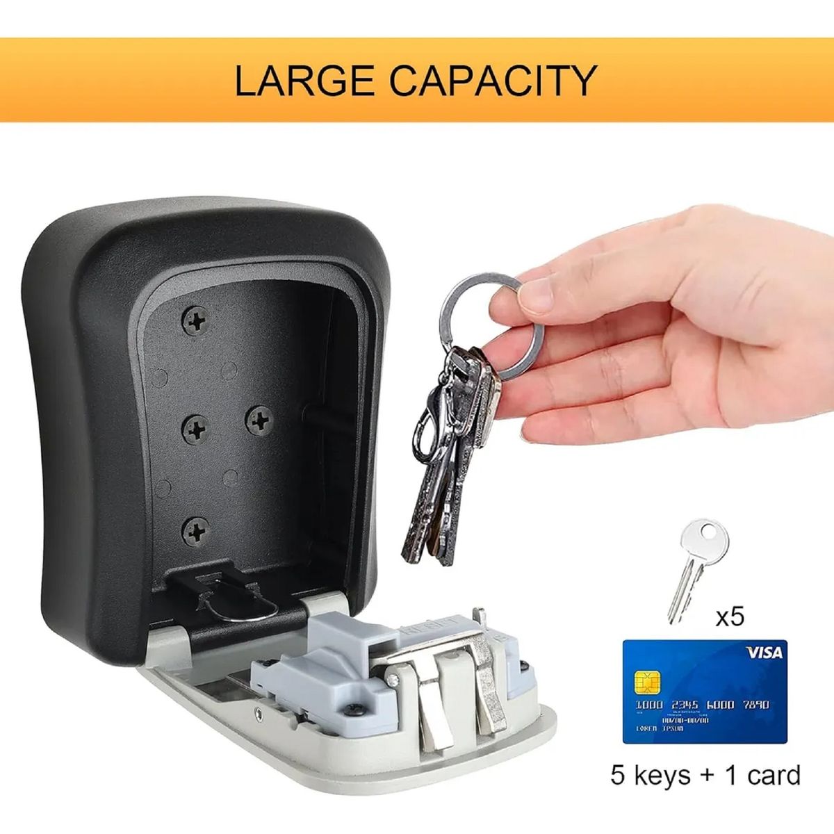 GENERICO - Caja De Seguridad De Metal Con Clave Para Llaves