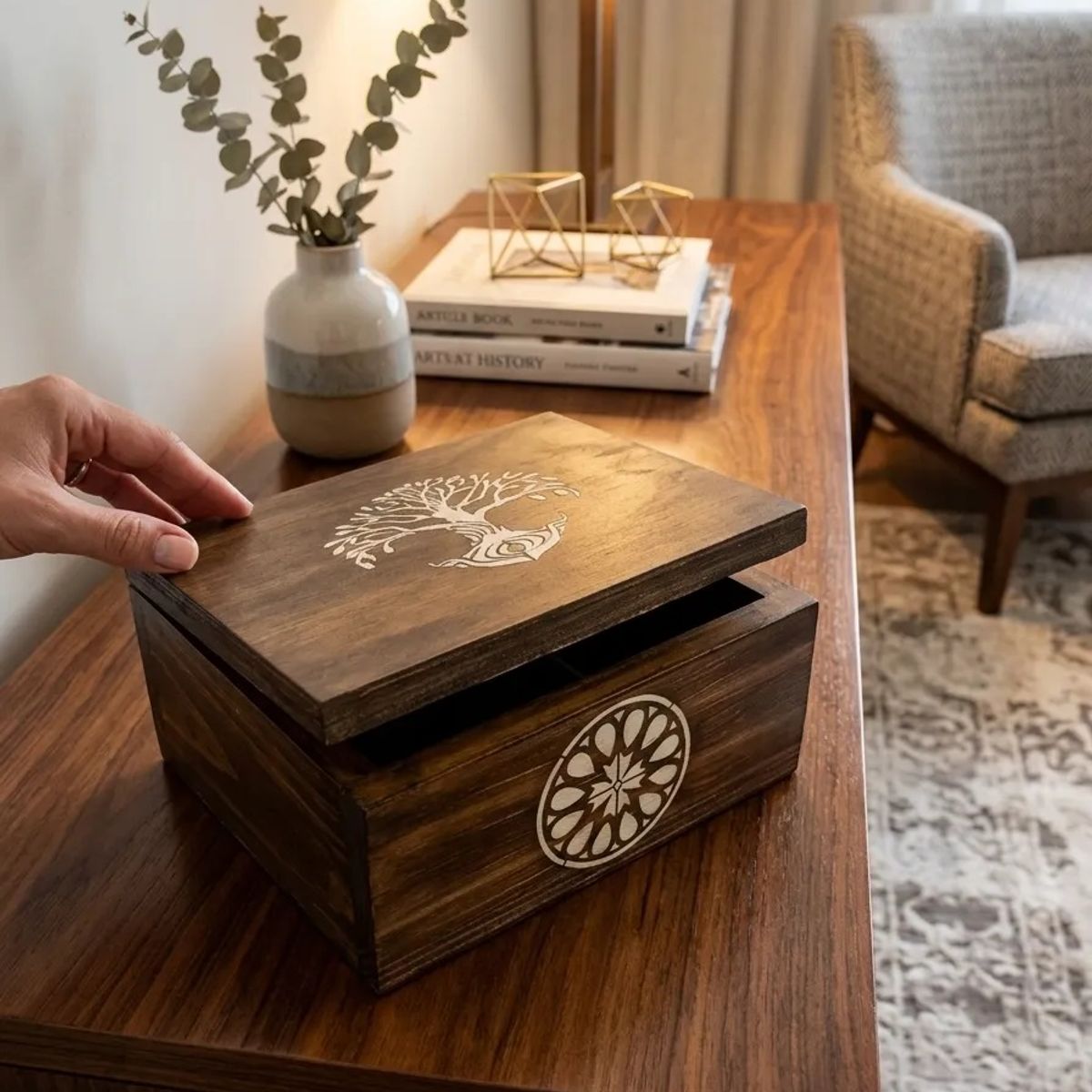 ARBORIUM - Caja de madera Vintage tipo baul