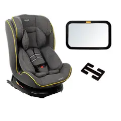 BBQOOL - Silla De Auto Convertible Apolo Isofix LX 360° Grey + Espejo + Hebilla